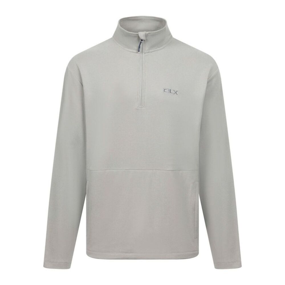 Trespass Mens Sebastian DLX Quarter Zip Fleece Top / Greystone